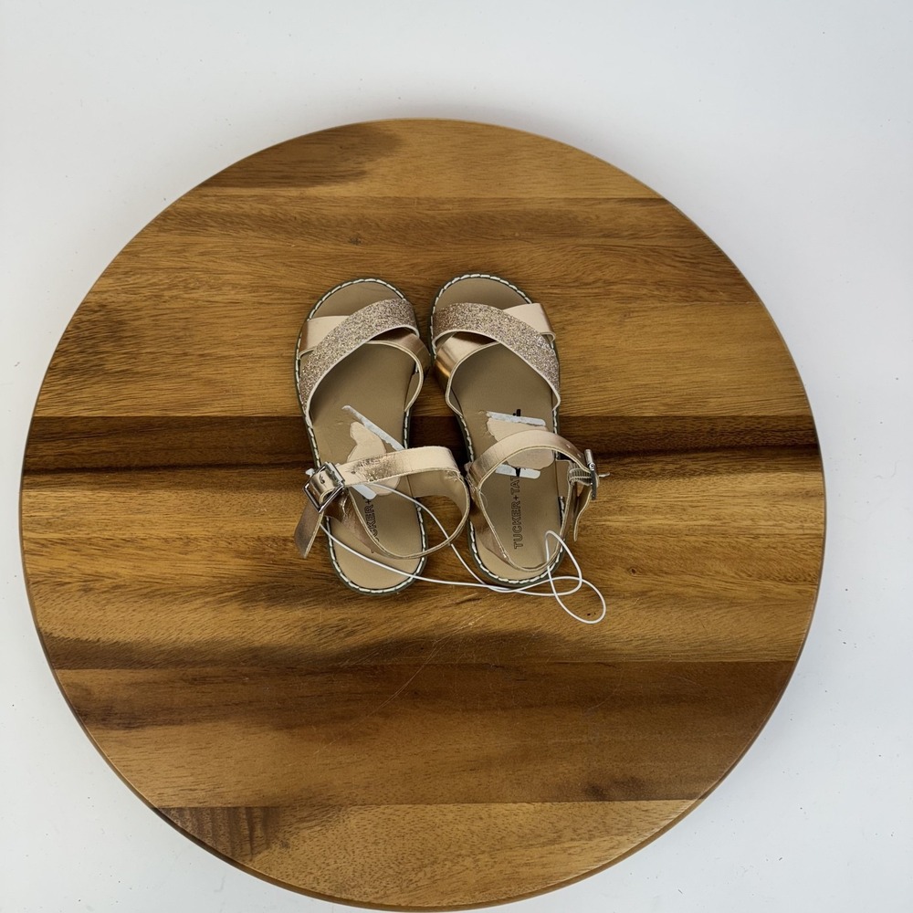 New‎ Little Kids Girls Tucker & Tate Tarya Rose Gold Glitter Sandals Size 10 C